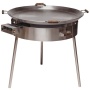 Wok and paella pans with gas burner