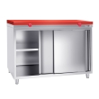 Stainless cabinets with cutting board