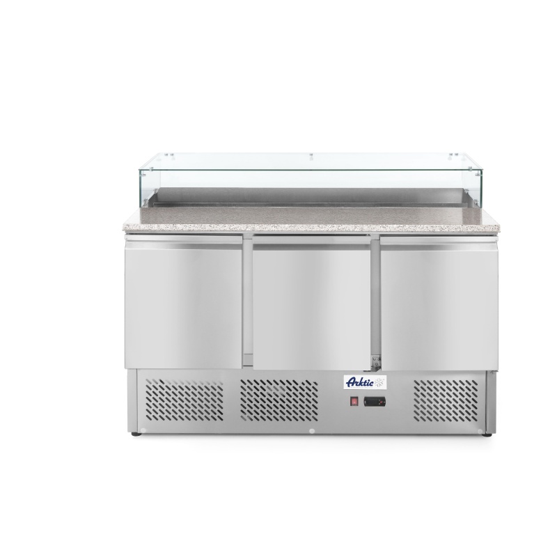 3-ukseline jahutuslaud klaasist laiendi ja graniidist plaadiga, Arktic, 254L, 230V/310W, 700x1365x(H)1120mm