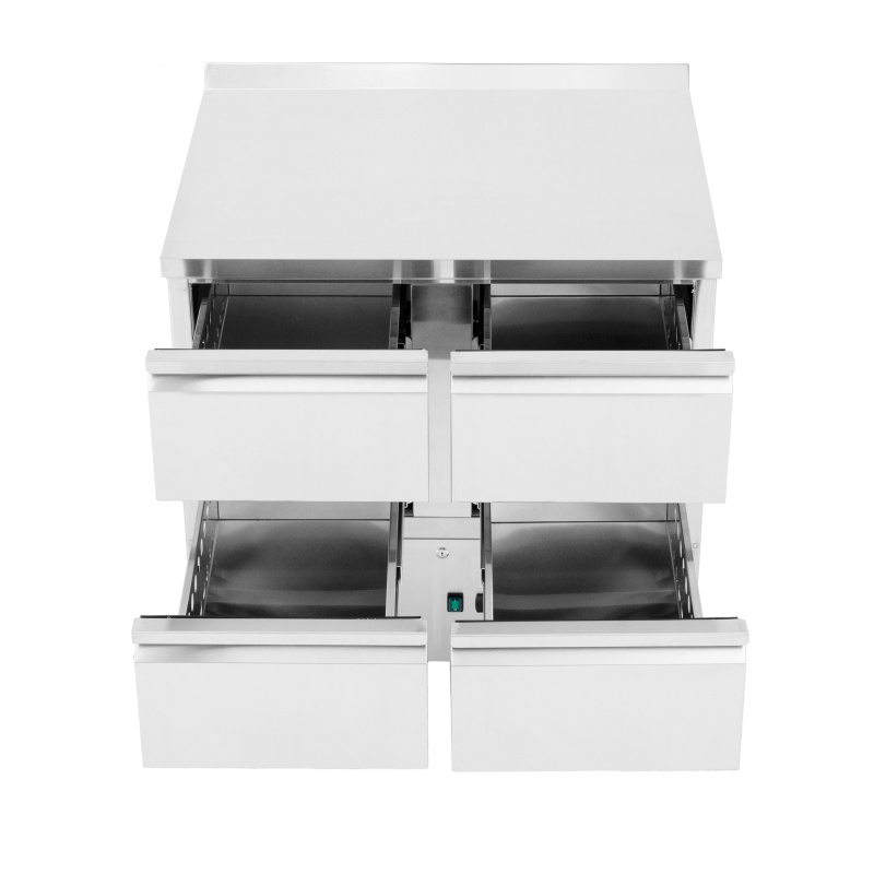 Jahutatud töölaud, 4 sahtliga, Arktic, 97L, Hõbedane, 230V/220W, 900x700x(H)908mm