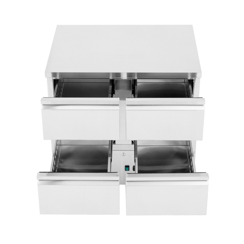 Jahutatud töölaud, 4 sahtliga, Arktic, 97L, Hõbedane, 230V/220W, 900x700x(H)868mm