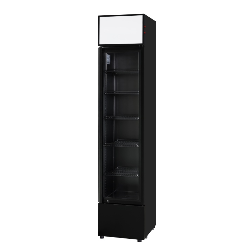 Külmvitriin SLIM, Arktic, Reklaampaneel LED-valgusega, 133L, Must, 230V/200W, 390x475x(H)1880mm