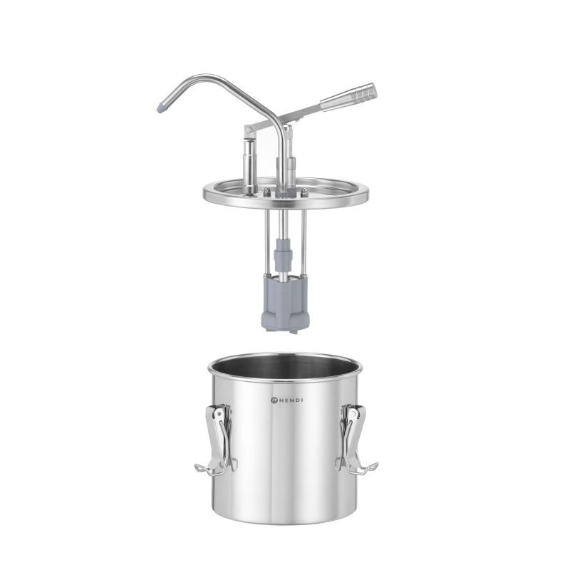 Roostevabast terasest kastmekonteiner koos dosaatoriga, HENDI, 4,5L, ⌀198x(H)360mm