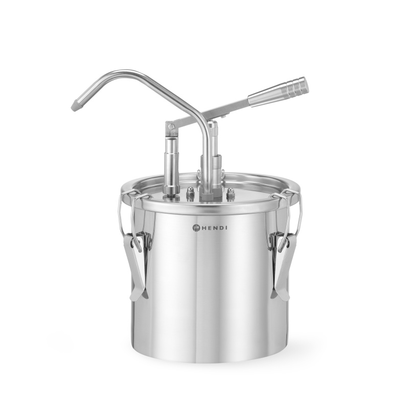 Roostevabast terasest kastmekonteiner koos dosaatoriga, HENDI, 4,5L, ⌀198x(H)360mm