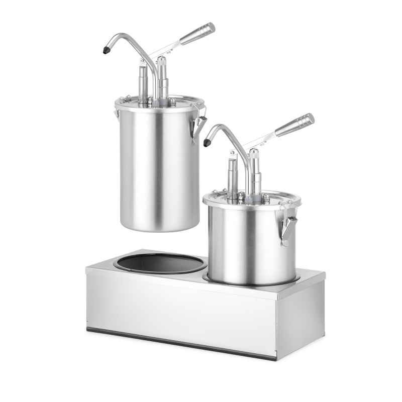 Komplekt: 2 x Roostevabast terasest kastmekonteiner koos dosaatoriga, HENDI, 9L, 500x235x(H)360mm