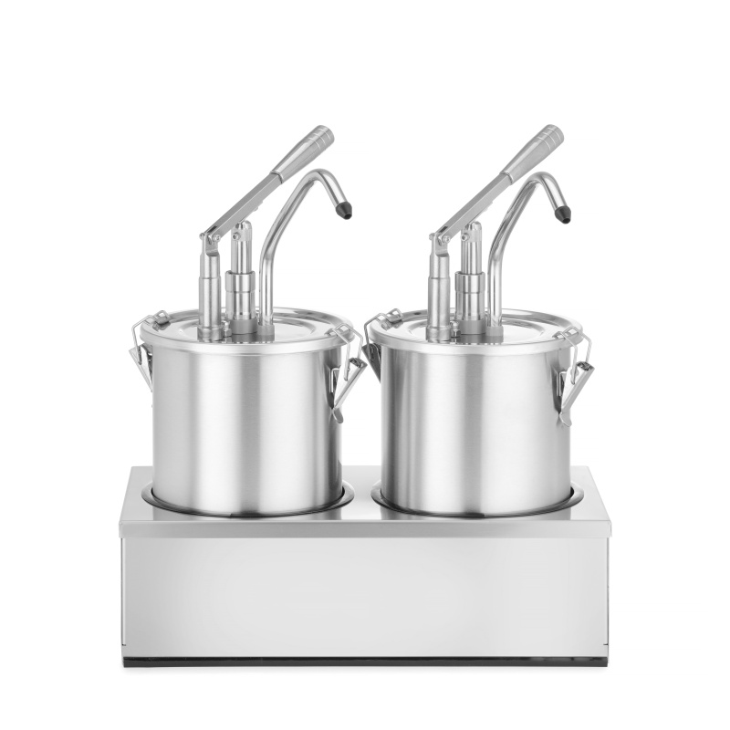 Komplekt: 2 x Roostevabast terasest kastmekonteiner koos dosaatoriga, HENDI, 9L, 500x235x(H)360mm