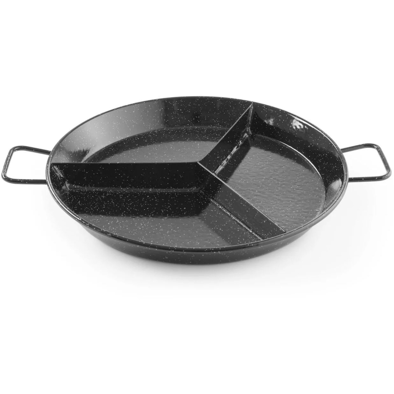 Enamelled paella pan with compartments, HENDI, 3 compartments, ø430x(H)47mm