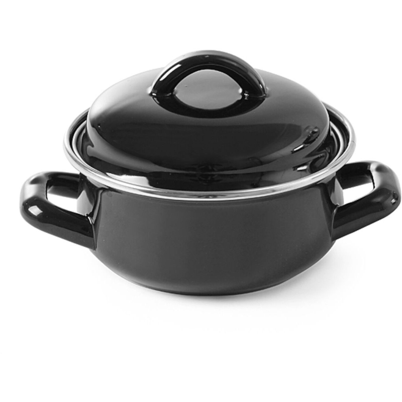 Soup & gravy pan - with lid, HENDI, black, 0,65L, ø135x(H)110mm