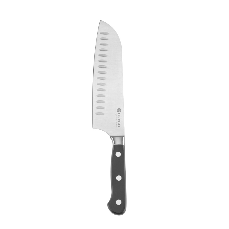 Santoku nuga 180 mm, sepistatud , HENDI, Profi Line PLUS, Must, (L)307mm