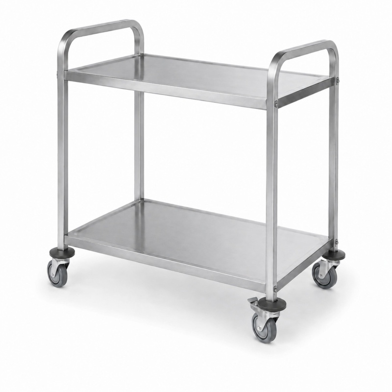 Serving trolley, slim, bolted, HENDI, Silver, 745x398x(H)810mm