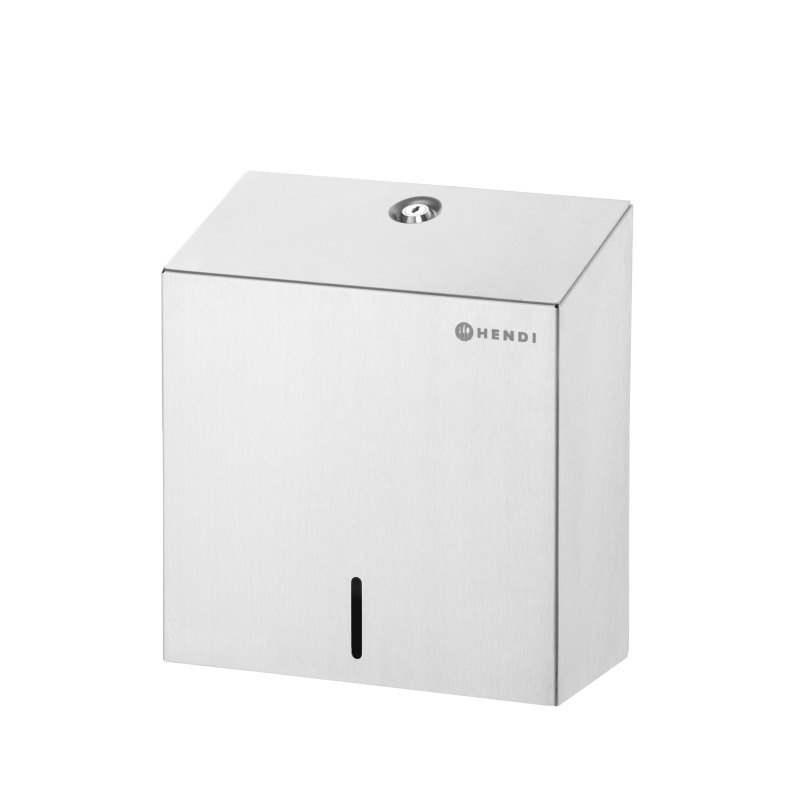 Paper towel dispenser, lockable, HENDI, 500 pieces, Silver, 260x120x(H)270mm