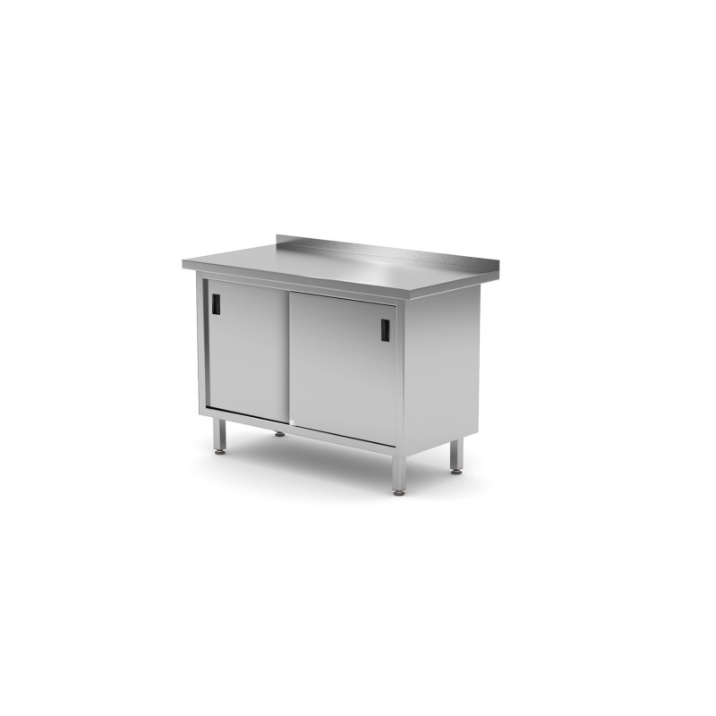 Wall work table cabinet with sliding doors - welded, HENDI, Profi Line, 1200x600x(H)850mm