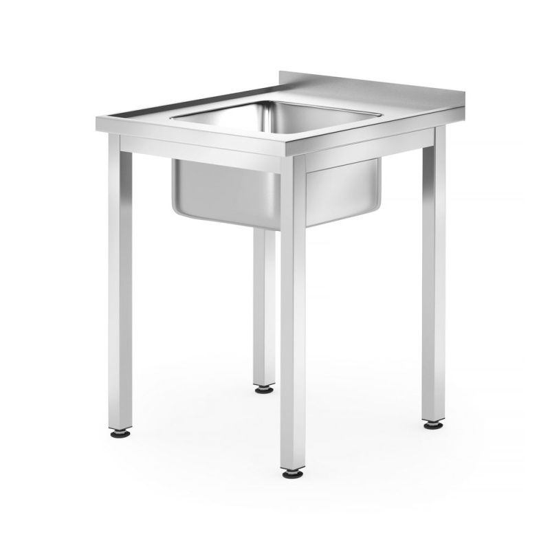 Стол-мойка – сварной, глубина 600 мм, HENDI, Kitchen Line, 600x600x(H)850мм