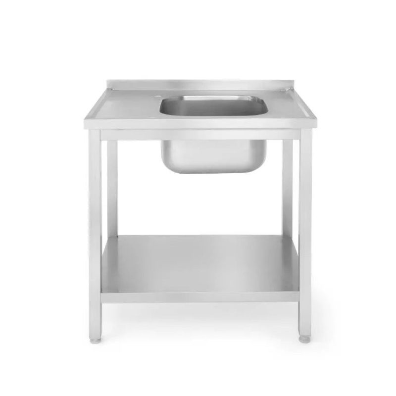 Sink table with shelf – bolted, depth 600 mm, HENDI, Kitchen Line, Right side, 1000x600x(H)850mm