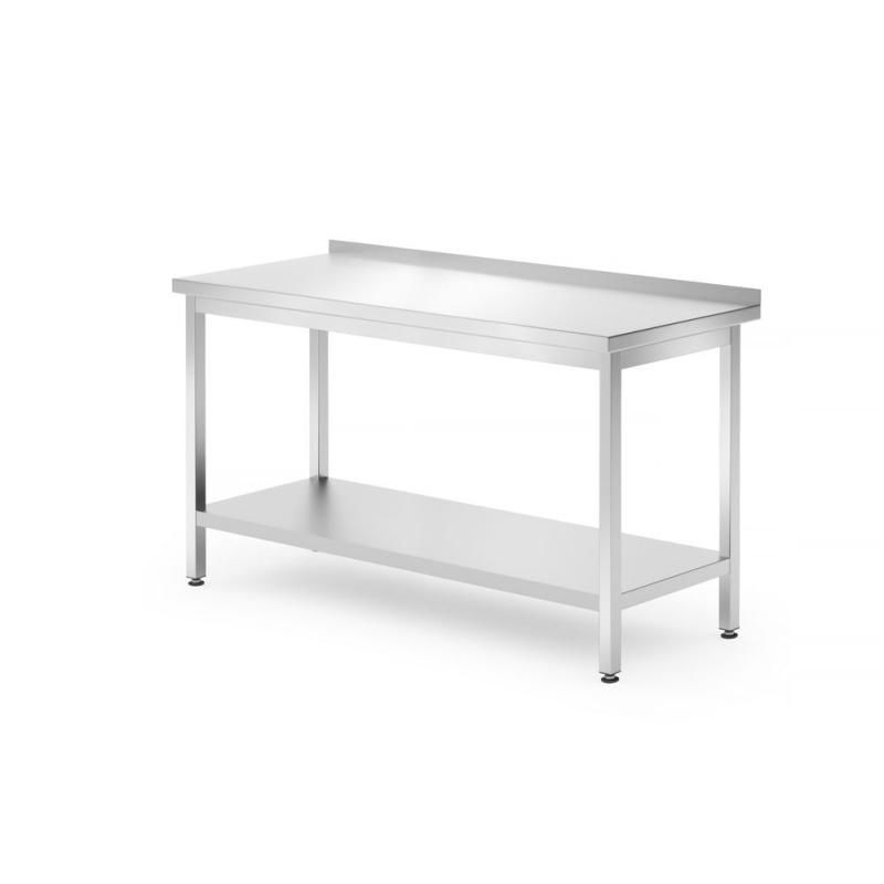 Wall table with a shelf – bolted, depth 700 mm, HENDI, Kitchen Line, 1400x700x(H)850mm