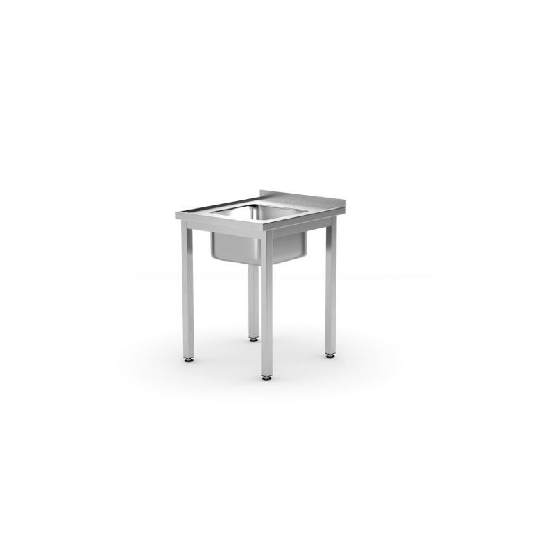 Стол-мойка – на болтах, глубина 700 мм, HENDI, Kitchen Line, 600x700x(H)850мм