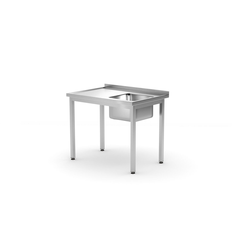 Стол-мойка – на болтах, глубина 700 мм, HENDI, Kitchen Line, 1000x700x(H)850мм
