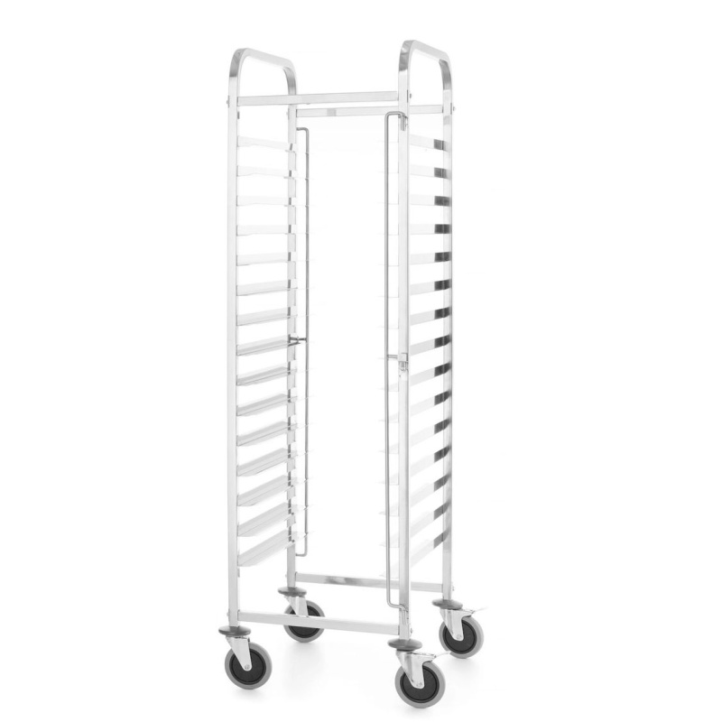 Тележкадля транспортировки противней 15x 600x400, HENDI, Kitchen Line, 15 направляющих лотков 600x400, серебряный, 470x620x(H)1735мм