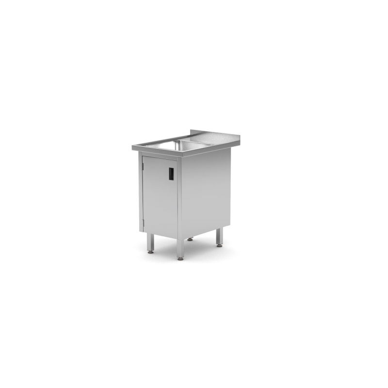 Sink table, cabinet – welded, with hinged doors, HENDI, Profi Line, 500x700x(H)850mm