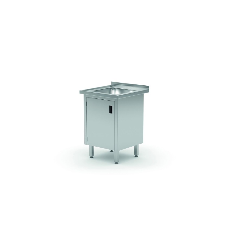 Sink table, cabinet – welded, with hinged doors, HENDI, Profi Line, 600x700x(H)850mm