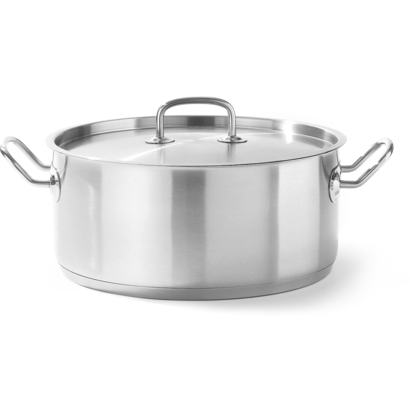 Stew pan low - with lid, HENDI, Kitchen Line, 7,3L, ø280x(H)120mm