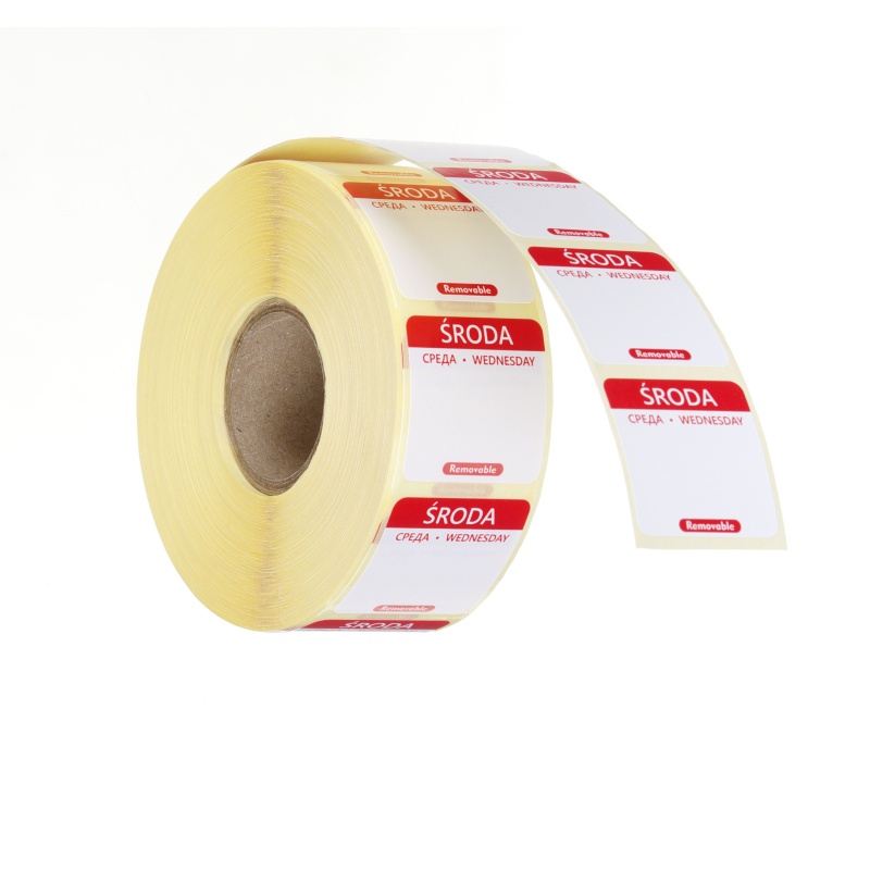 Igapäevased toiduohutuse sildid, mitmeotstarbelised, lihtsalt eemaldatavad, HENDI, 1000 tk. rullis, Punane, 1000 tk., 25x25mm