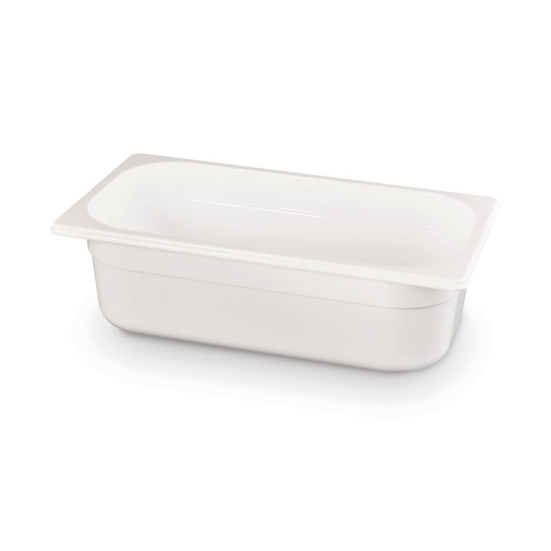 Container GN 1/3 white polycarbonate, HENDI, GN 1/3, 2,5L, White, 325x176x(H)65mm