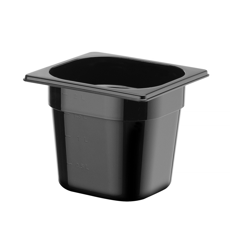 GN 1/6 konteiner COOL, HENDI, COOL, GN 1/6, 2,3L, Must, 176x162x(H)150mm