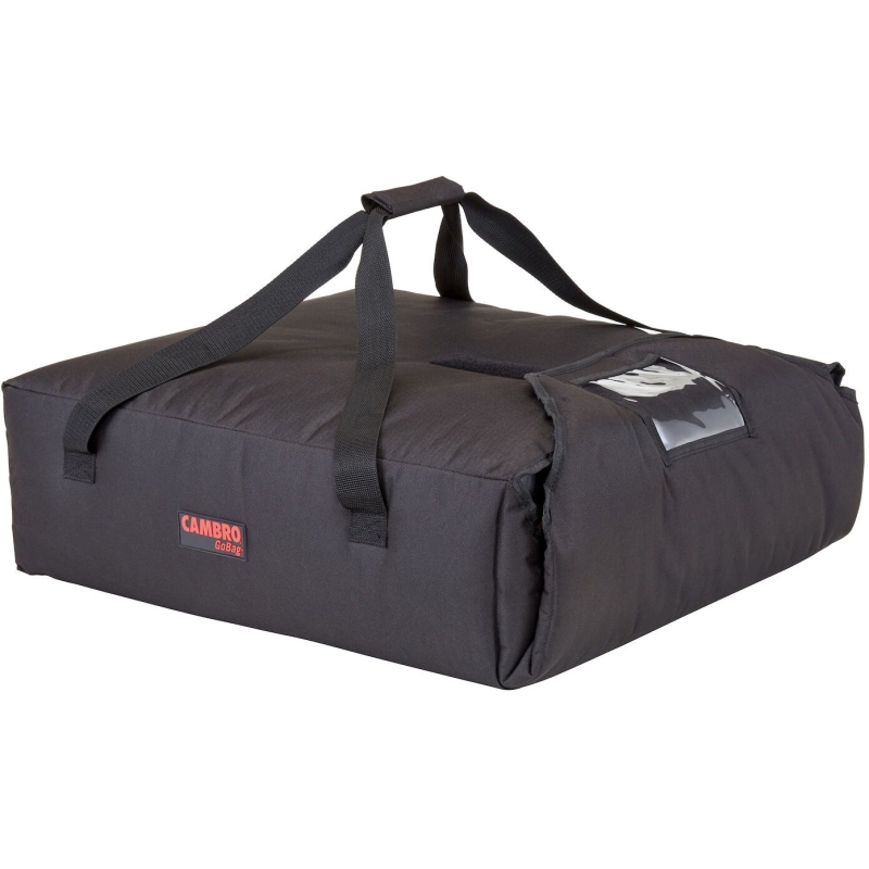 Insulated pizza bag., Cambro, for 2 pizza boxes ø500 mm or 3 pizza boxes ø450 mm, Black, 430x550x(H)165mm