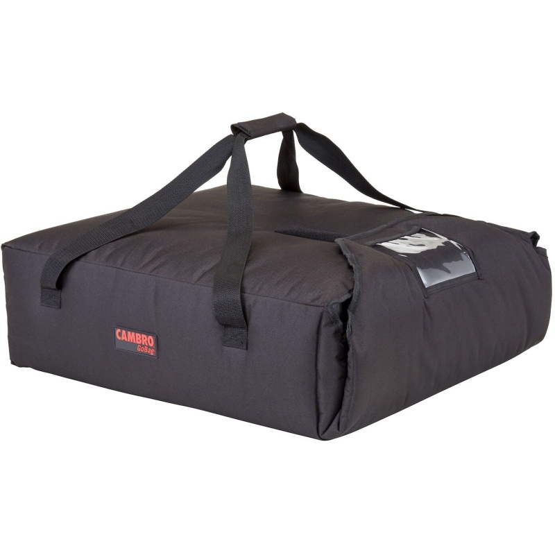 Insulated pizza bag., Cambro, for 2 pizza boxes ø500 mm or 3 pizza boxes ø450 mm, Black, 430x550x(H)165mm