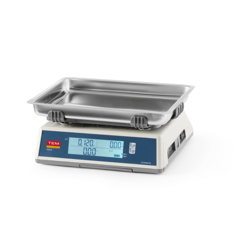 LCD-ekraaniga kaal pöördvarrel, taadeldud (EGE seeria), 30 kg, TEM, 355x330x(H)155mm
