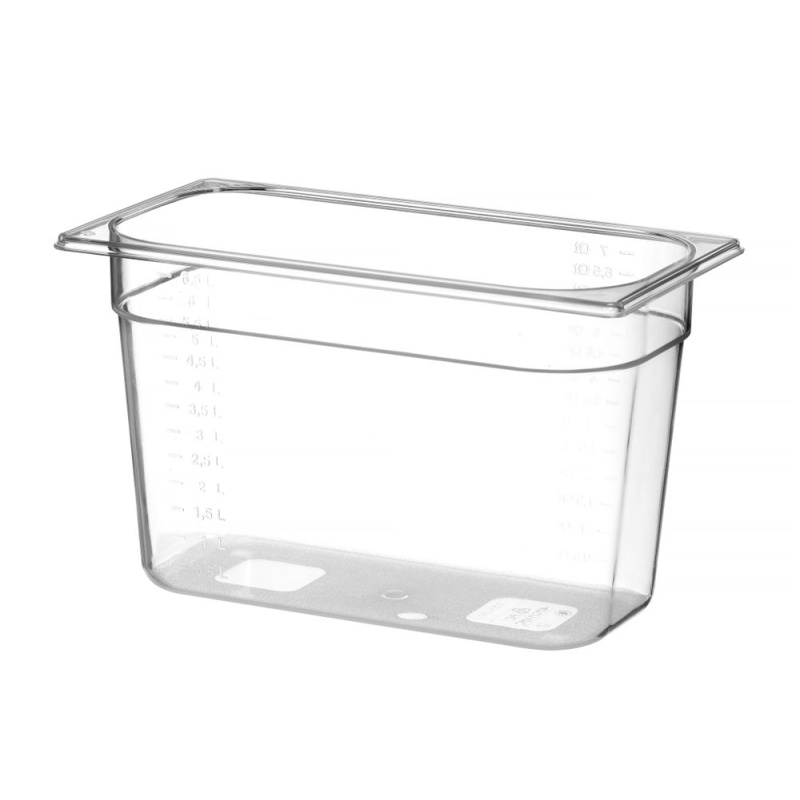 Container GN 1/3 polycarbonate, HENDI, Profi Line, GN 1/3, 7,8L, Transparent, 325x176x(H)200mm