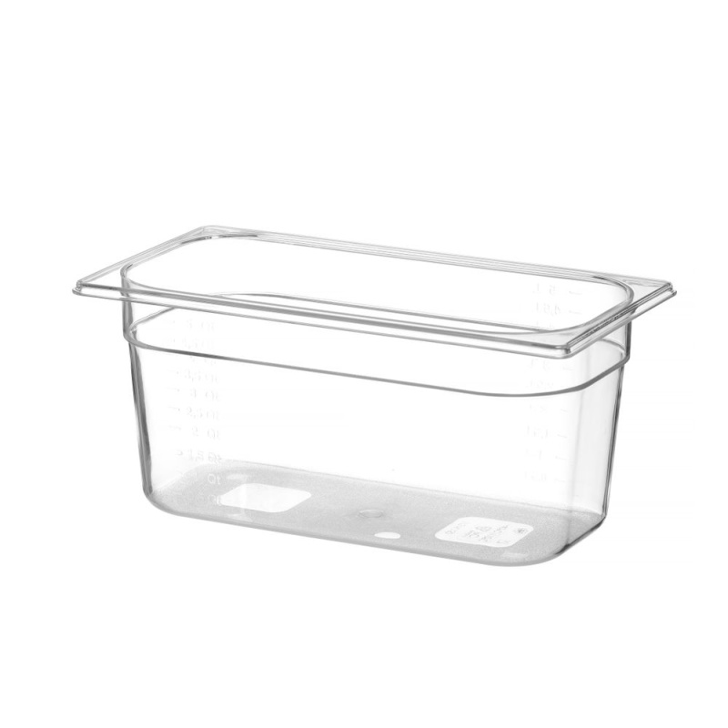 Гастроёмкость GN 1/3 Profi Line из поликарбоната, HENDI, Profi Line, GN 1/3, 5,7л, прозрачный, 325x176x(H)150мм