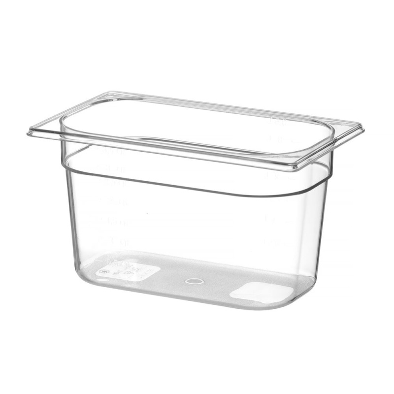 Container GN 1/4 polycarbonate, HENDI, Profi Line, GN 1/4, 4L, Transparent, 265x162x(H)150mm