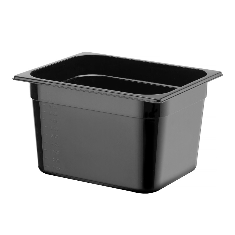 Container GN 1/2 black polycarbonate, HENDI, Profi Line, 12,5L, Black, 325x265x(H)200mm