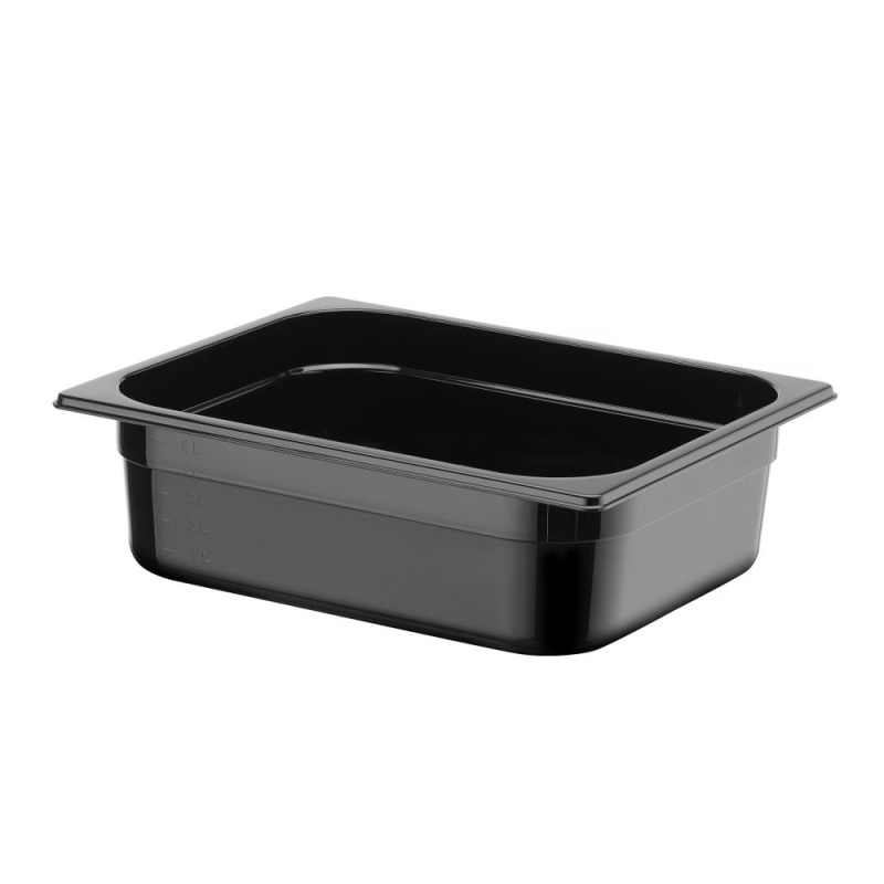 Гастроёмкость GN 1/2 из чёрного поликарбоната, HENDI, Profi Line, GN 1/2, 6,5л, черный, 325x265x(H)100мм