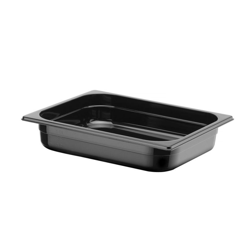 Container GN 1/2 black polycarbonate, HENDI, Profi Line, GN 1/2, 4L, Black, 325x265x(H)65mm