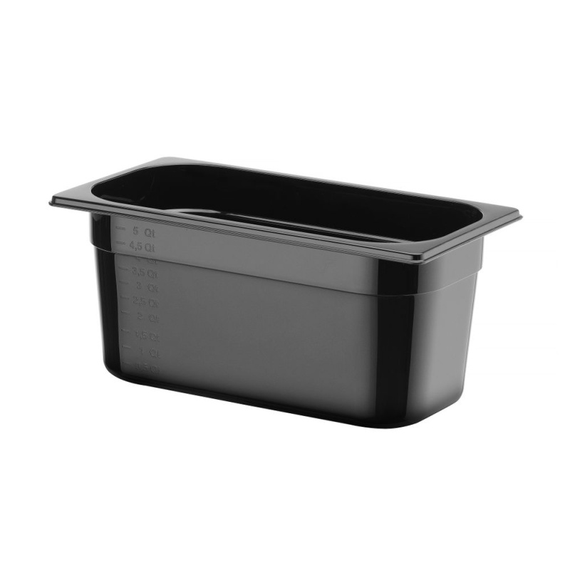 Container GN 1/3 black polycarbonate, HENDI, Profi Line, GN 1/3, 5,7L, Black, 325x176x(H)150mm