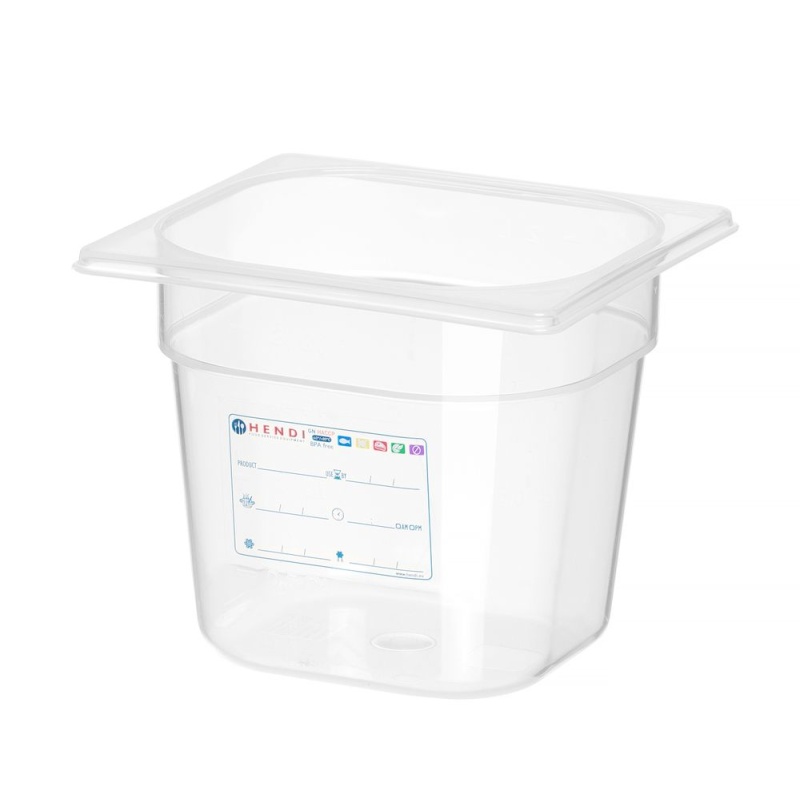 Container GN 1/6 HACCP, HENDI, GN 1/6, 2,4L, Transparent, 176x162x(H)150mm