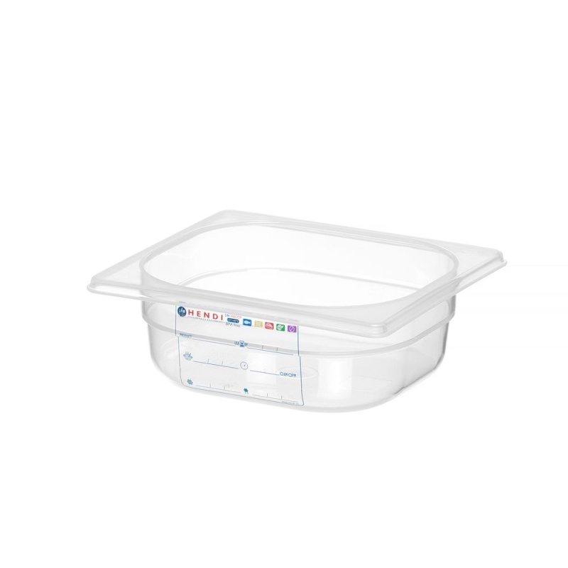 Гастроёмкость GN 1/6 HACCP, HENDI, GN 1/6, 1л, прозрачный, 176x162x(H)65мм