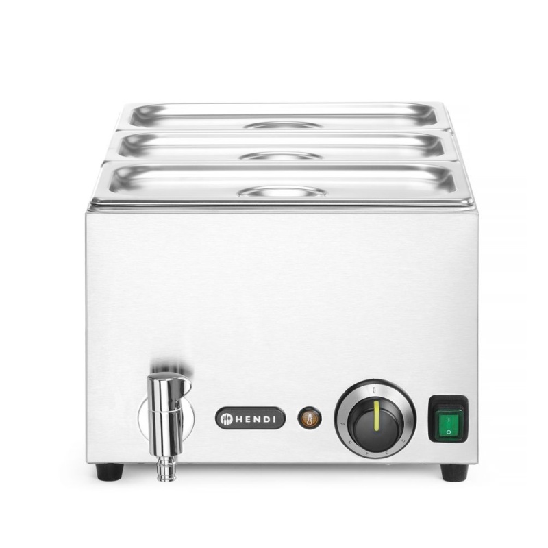 Набор Ranger: Bain-marie с сливным краном + 3x GN 1/3 с крышкой, HENDI, GN 1/1, 230В/1000Вт, 604x332x(H)242мм