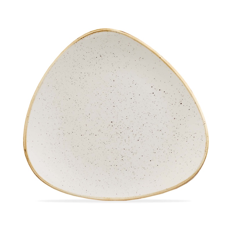 Треугольная тарелка Stonecast Barley White, 229 мм