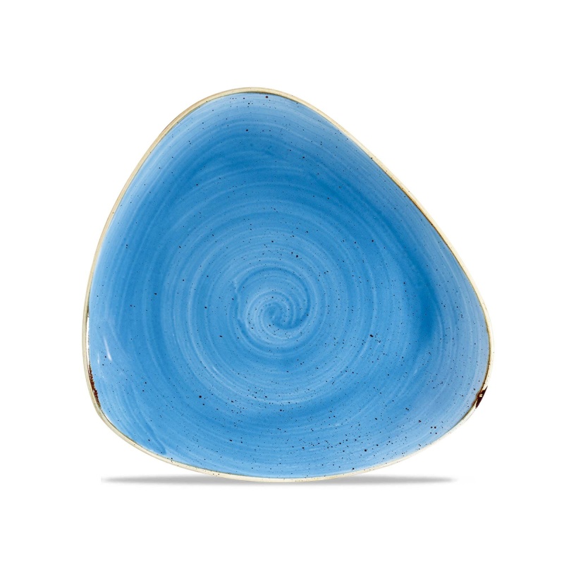 Stonecast Cornflower Blue Triangle Plate 26.5Cm
