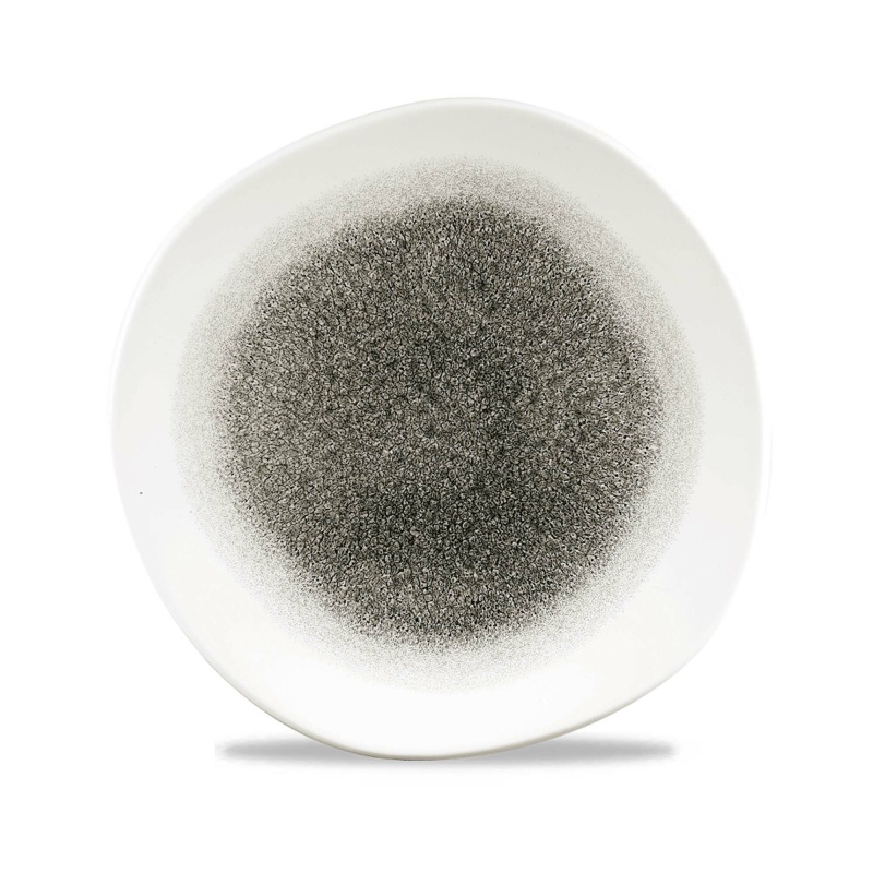 Raku Quartz Black Round Trace Plate 264 mm