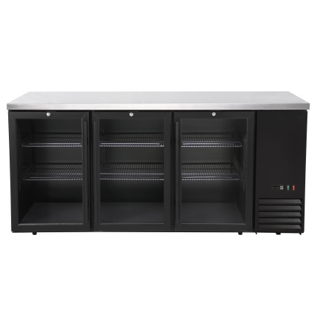 Refrigerated bar counter, glass doors, Arktic, 6 shelves, 493L, Black, 230V/185W, 1826x631x(H)865mm