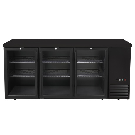 Refrigerated bar counter, glass doors, Arktic, 6 shelves, 493L, Black, 230V/185W, 1826x631x(H)865mm