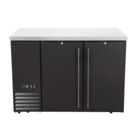 Refrigerated bar counter, solid doors, Arktic, 4 shelves, 283L, Black, 230V/185W, 1217x631x(H)865mm