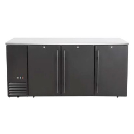 Refrigerated bar counter, solid doors, Arktic, 6 shelves, 493L, Black, 230V/185W, 1826x631x(H)865mm