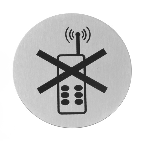 Door signs, HENDI, mobile off, ⌀75mm