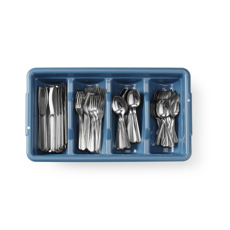 Söögiriistade komplekt koos alusega, HENDI, Sinine, 525x300x(H)95mm, Ristkülikukujuline